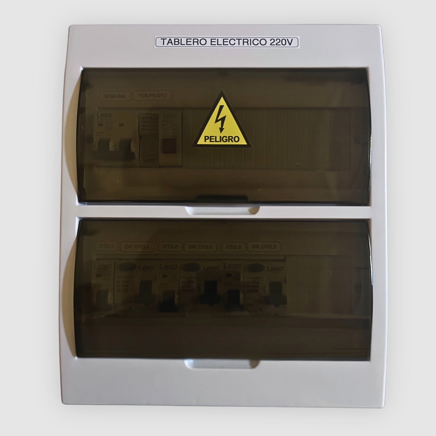 Tablero Eléctrico Armado 3 Circuitos 220V 25A 24 Módulos DIN Sobrepuesto – Protecciones LEXO