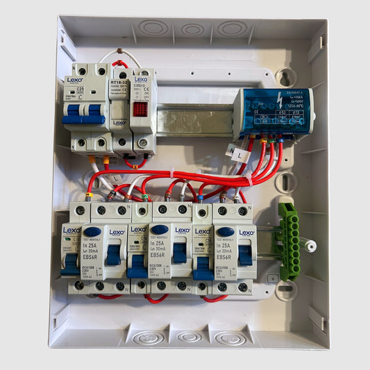 Tablero Eléctrico Armado 3 Circuitos 220V 25A 24 Módulos DIN Sobrepuesto – Protecciones LEXO