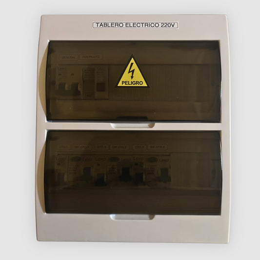 Tablero eléctrico armado 3 circuitos 220V 40A sobrepuesto con protecciones Legrand