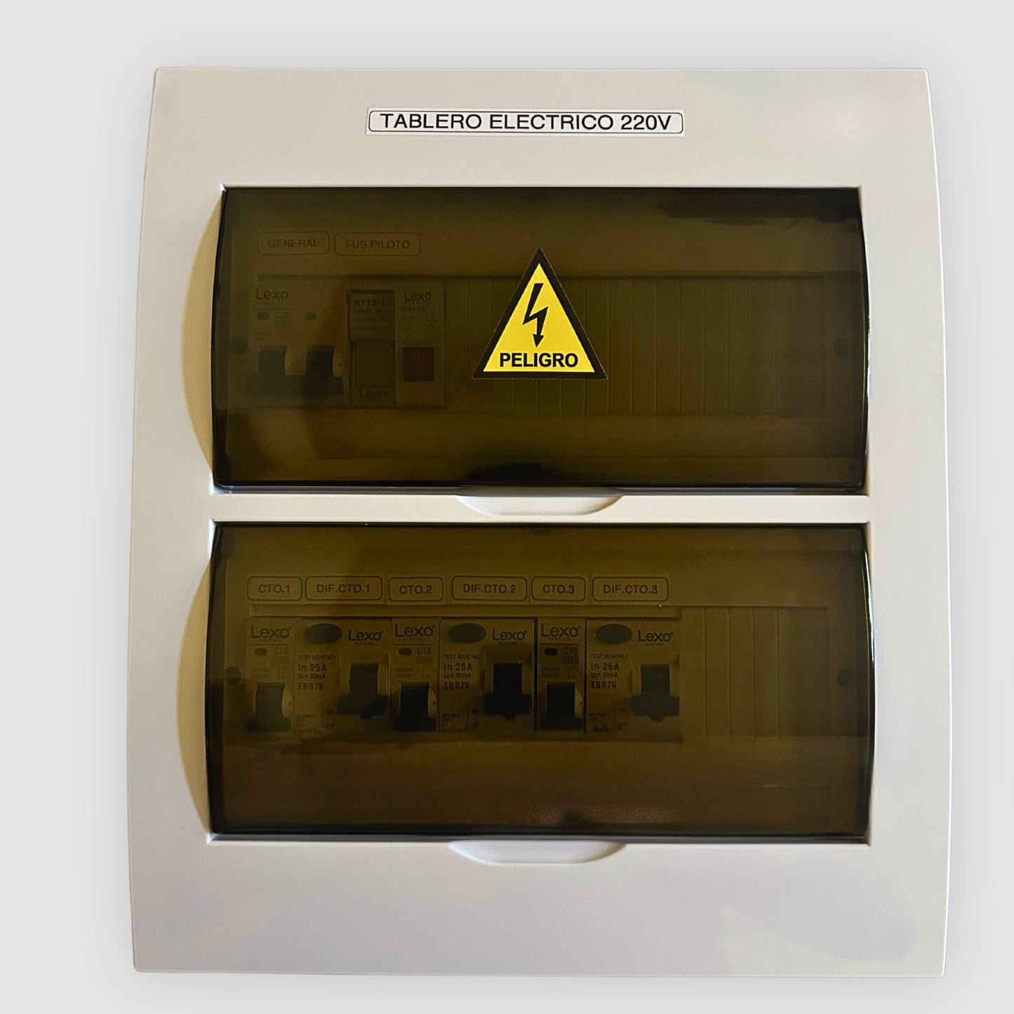 Tablero Eléctrico Armado 3 Circuitos 220V 40A 24 Módulos DIN Embutido – Protecciones LEXO