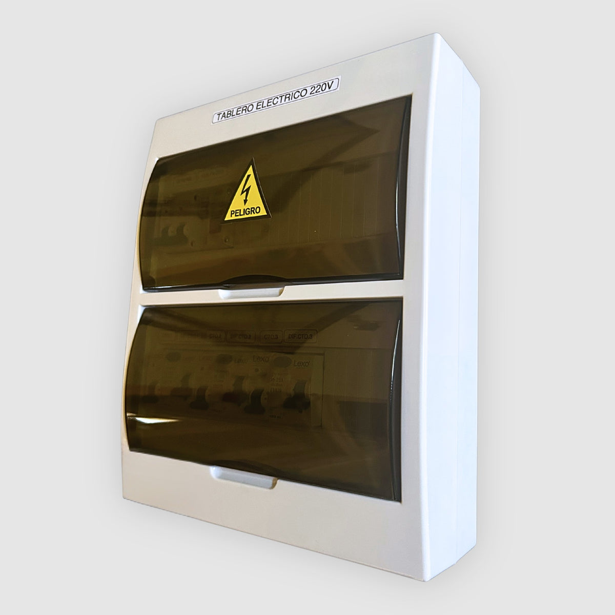 Tablero Eléctrico Domiciliario Armado 40A Sobrepuesto · 3 Ctos · 24 Módulos · Protecciones LEXO
