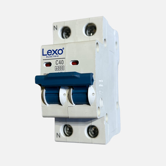 Interruptor automático bipolar Lexo 2x40A C40 6kA 240V riel DIN certificado SEC
