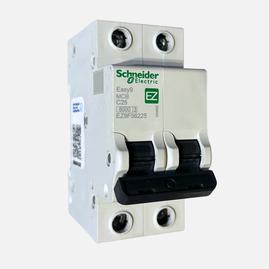 Interruptor automático bipolar Schneider Easy9 C25 2x25A vista frontal