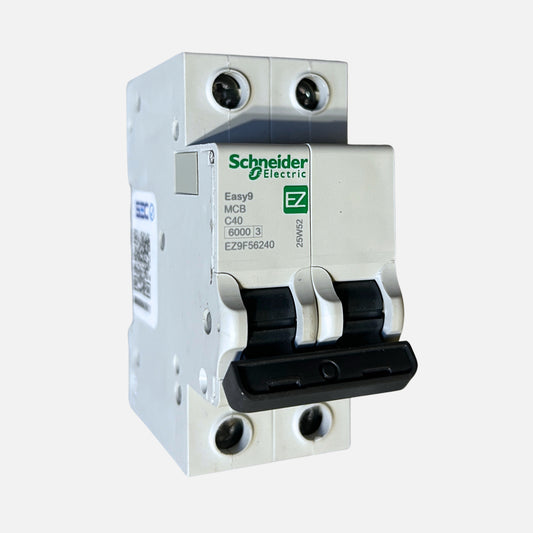 Interruptor automático bipolar Schneider Easy9 C40 2x40A vista frontal